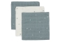 Preview: Jollein 3er Set Spucktücher Hydrophil Twinkling Sea Green