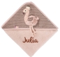 Preview: Fehn Kapuzenbadetuch Flamingo mit Namen bestickt
