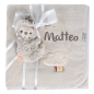 Preview: Fehn Faultier Kuscheldecke mit Namen bestickt