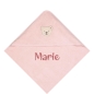 Preview: Steiff Kapuzenbadetuch 100x100cm silver pink