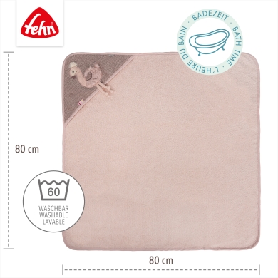 Fehn Kapuzenbadetuch Flamingo 042481