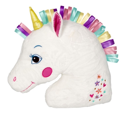 Preview: Einhorn-Kissen mit Satinbandmähne