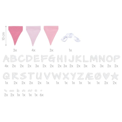 Buchstabenwimpelkette rosa 60676