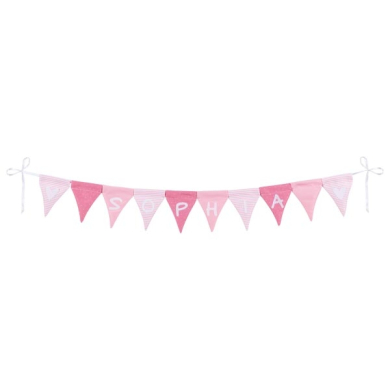 Buchstabenwimpelkette rosa 60676