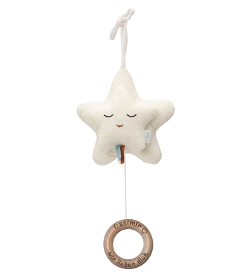 Jollein Spieluhr Star Ivory mit lasergraviertem Holzring