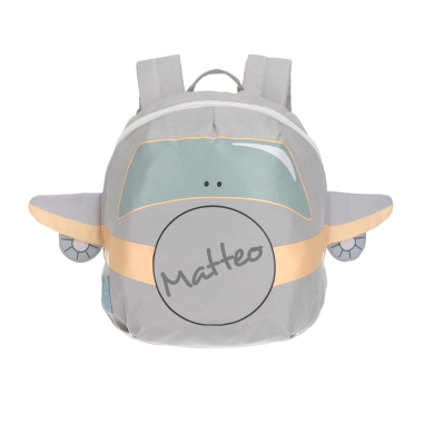 Lässig Kindergartenrucksack Flugzeug mit Namen