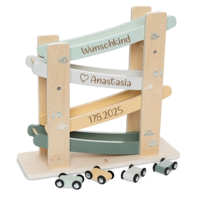 Jollein Autorampe aus Holz - On The Go  mit Namen graviert