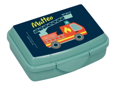 Spiegelburg Mini-Snackbox Feuerwehr mit Namen personalisiert
