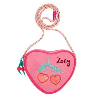 DIE SPIEGELBURG Glitzer-Täschchen Kirsche mit Personalisierung