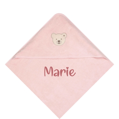 Steiff Kapuzenbadetuch 100x100cm silver pink