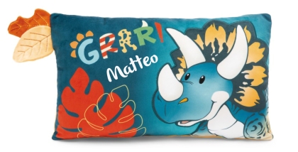 Nici Kissen Dino Cerastupsy mit Beschriftung