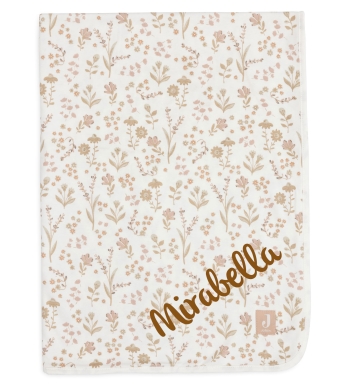 Jollein Jersey Decke Bloomy mit Namen bestickt