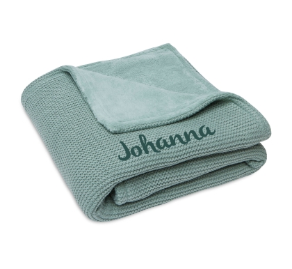 Jollein Wiegen Strickdecke mit Namen bestickt