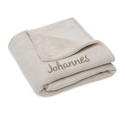 Jollein Wiegen Strickdecke mit Namen bestickt