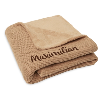Jollein Wiegen Strickdecke mit Namen bestickt