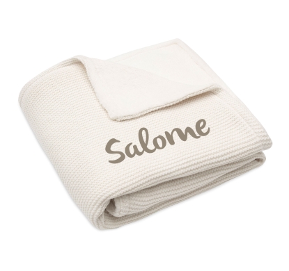 Jollein Wiegen Strickdecke mit Namen bestickt