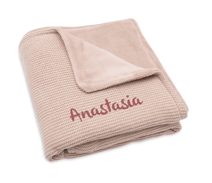 Jollein Wiegen Strickdecke mit Namen bestickt