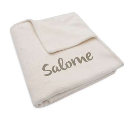 Jollein Kinder Strickdecke mit Namen bestickt