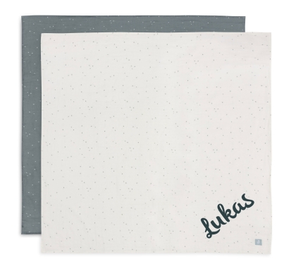 Jollein 2er Set Mullwindeln 115x115cm Twinkling mit Namen bestickt