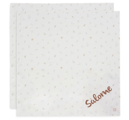 Jollein 2er Set Mullwindeln 115x115cm Twinkling mit Namen bestickt