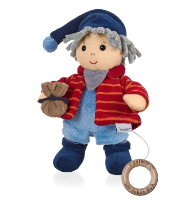 Sterntaler Sandmann Spieluhr mit graviertem Holzring und Wunschmelodie
