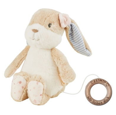 Sterntaler Hase Hanni Spieluhr mit Holzring und Lasergravur