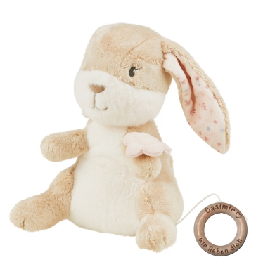 Sterntaler Spieluhr Hase mit personalisiertem Holzring