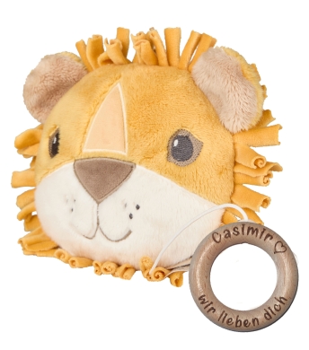 Sterntaler Spieluhr Löwe mit personalisiertem Holzring