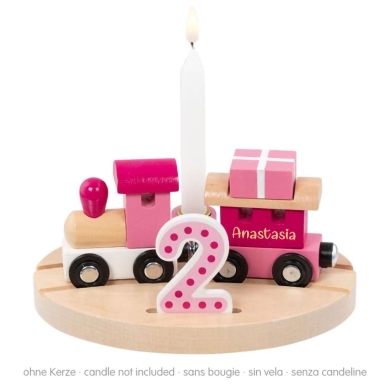 goki Geburtstagszug pink mit Lasergravur