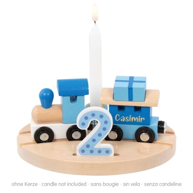 goki Geburtstagszug blau mit Lasergravur