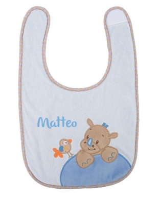 Nattou Lätzchen Nashorn Louis mit Namen bestickt