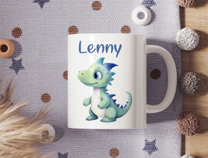 Personalisierte Tasse Dino mit Namen