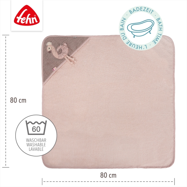 Fehn Kapuzenbadetuch Flamingo 042481