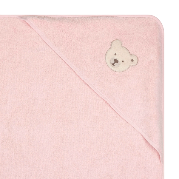 Steiff Kapuzenbadetuch 100x100cm silver pink