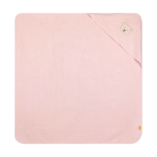 Steiff Kapuzenbadetuch 100x100cm silver pink