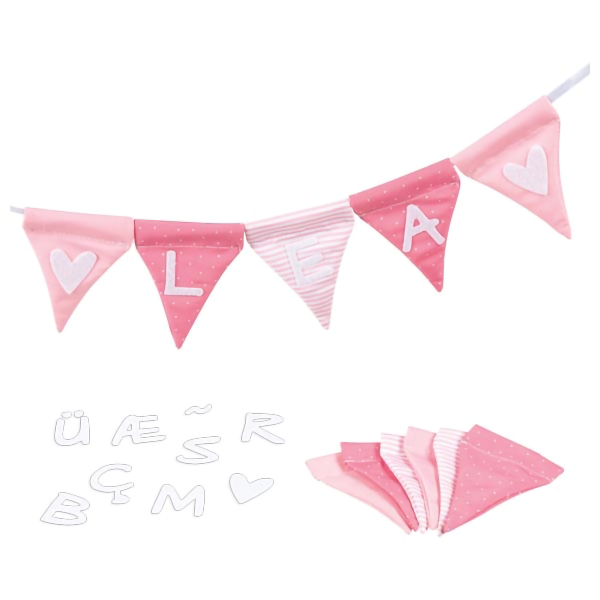 Buchstabenwimpelkette rosa 60676
