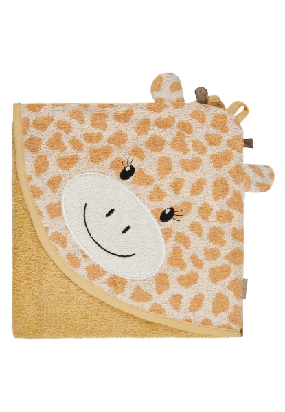 Sterntaler Kapuzenbadetuch 100x100 cm Giraffe Kaya mit 3D-Elementen