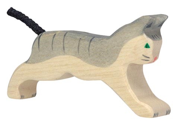 Holztiger Katze laufend 80054