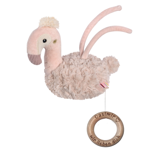 Fehn Flamingo Spieluhr mit Wunschmelodie und Lasergravur