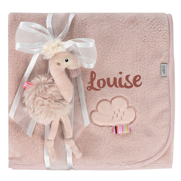 Fehn Flamingo Kuscheldecke mit Namen bestickt