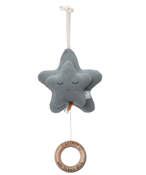 Jollein Spieluhr Star Ivory mit lasergraviertem Holzring
