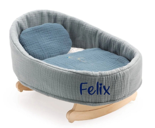 DJECO Puppenwiege mit Namen personalisiert