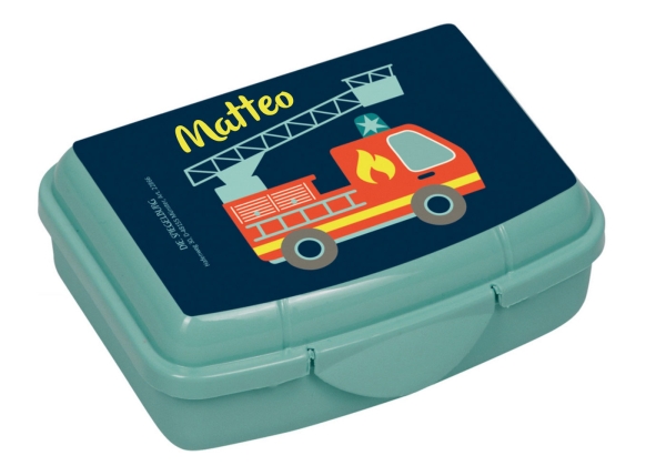 Spiegelburg Mini-Snackbox Feuerwehr mit Namen personalisiert