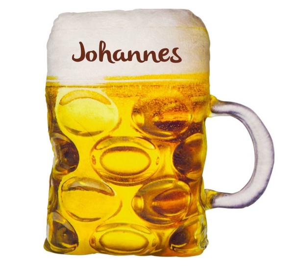 DIE SPIEGELBURG Kissen Bierglas mit Personalisierung