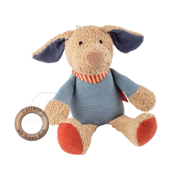 Sigikid Spieluhr Hund mit lasergraviertem Holzring