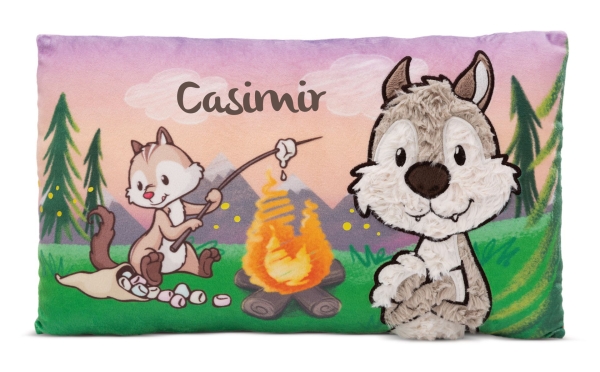 Nici KissenWolf Winny & Streifenhörnchen Jojo mit Beschriftung