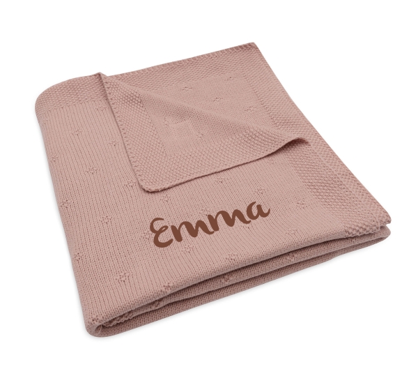 Jollein Wiegen Strickdecke mit Namen bestickt