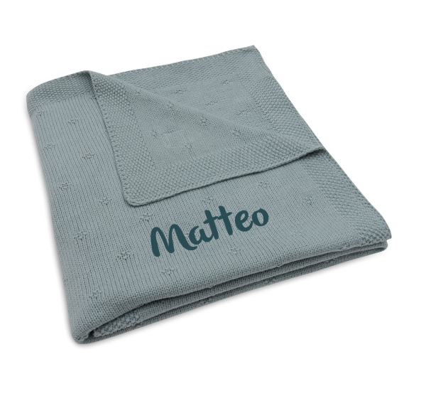 Jollein Wiegen Strickdecke mit Namen bestickt