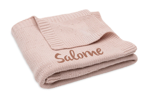 Jollein Wiegen Strickdecke mit Namen bestickt