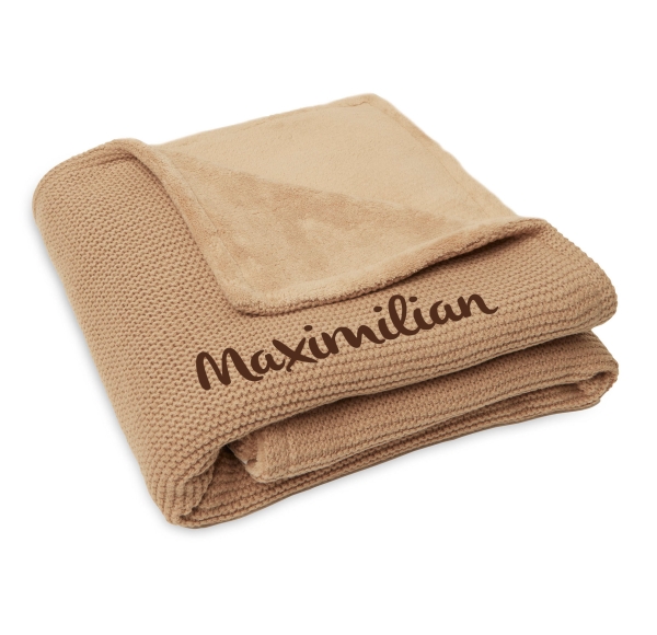 Jollein Wiegen Strickdecke mit Namen bestickt